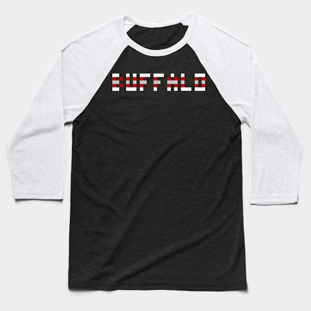 Pixel Hockey City Buffalo 2006 Retro Baseball T-Shirt by gkillerb